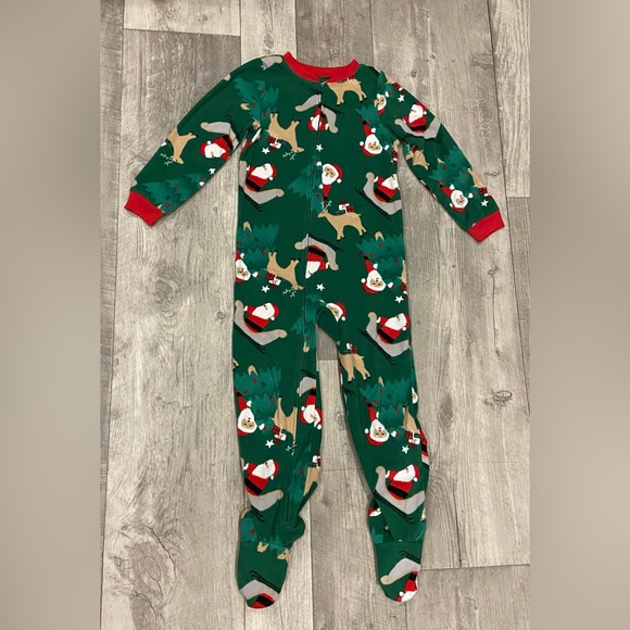 Carters Christmas Pajama Onesie Kids Size 6 - Picture 1 of 2